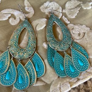 Peacock style earrings